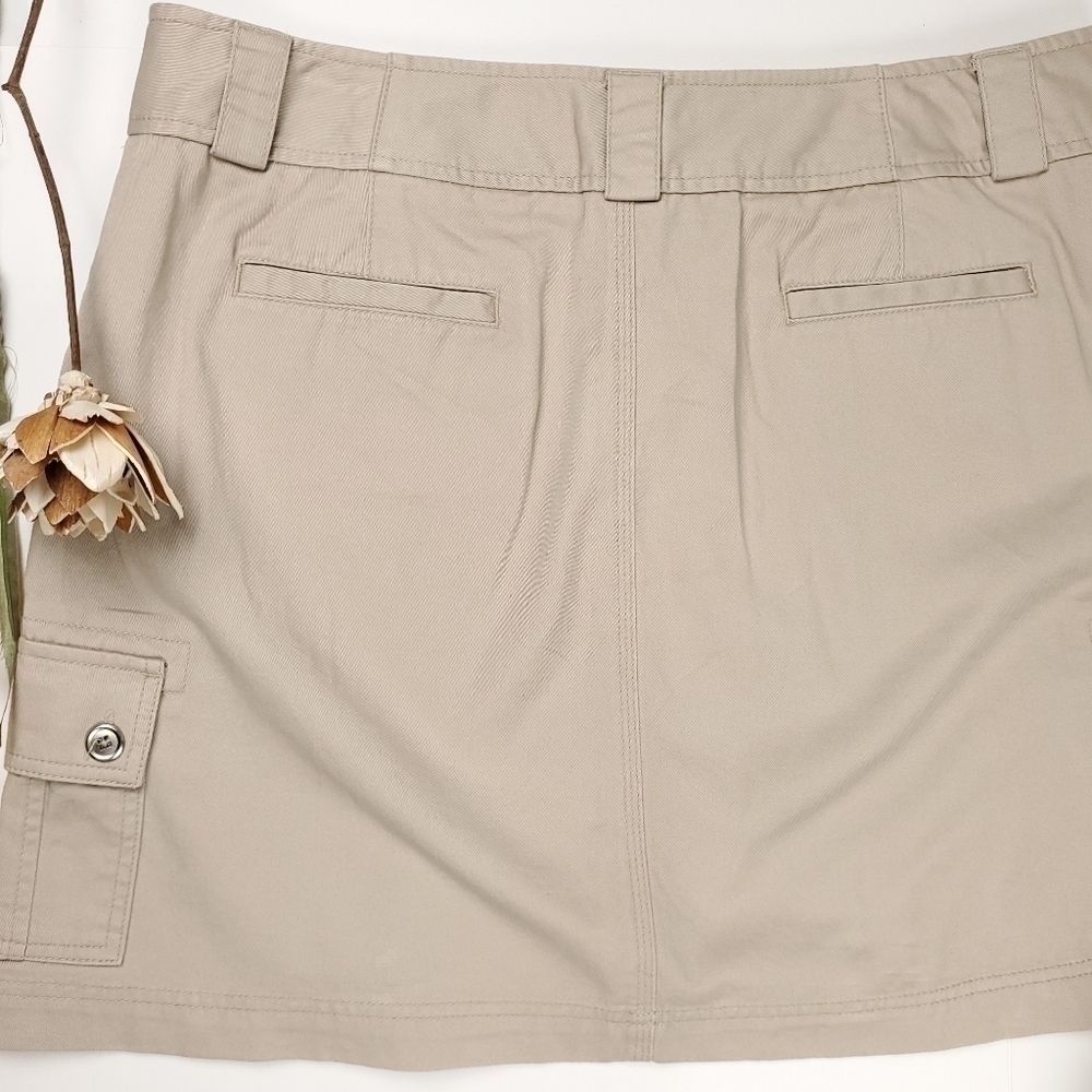 Rafaella Beige silver Button Pocketed Skirt Sz 16 - Picture 6 of 13